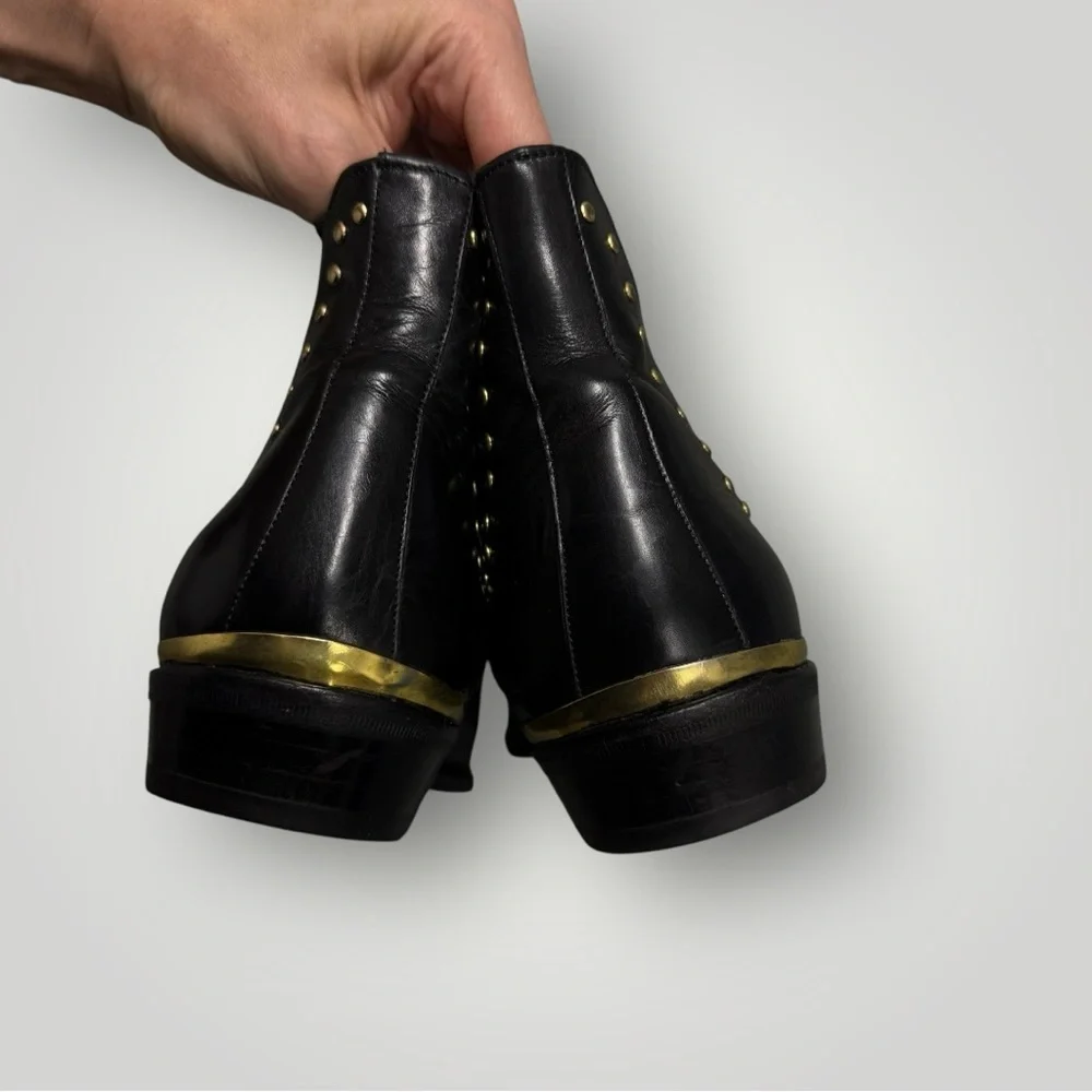 Rare Mezlan Black Leather‎ Studded Chelsea Boots Sz 8